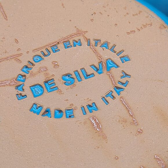 DE SILVA Italy (2) Bowls Soup Chili Stoneware Baking Dishes Handled Crocks Blue - Picture 6 of 6